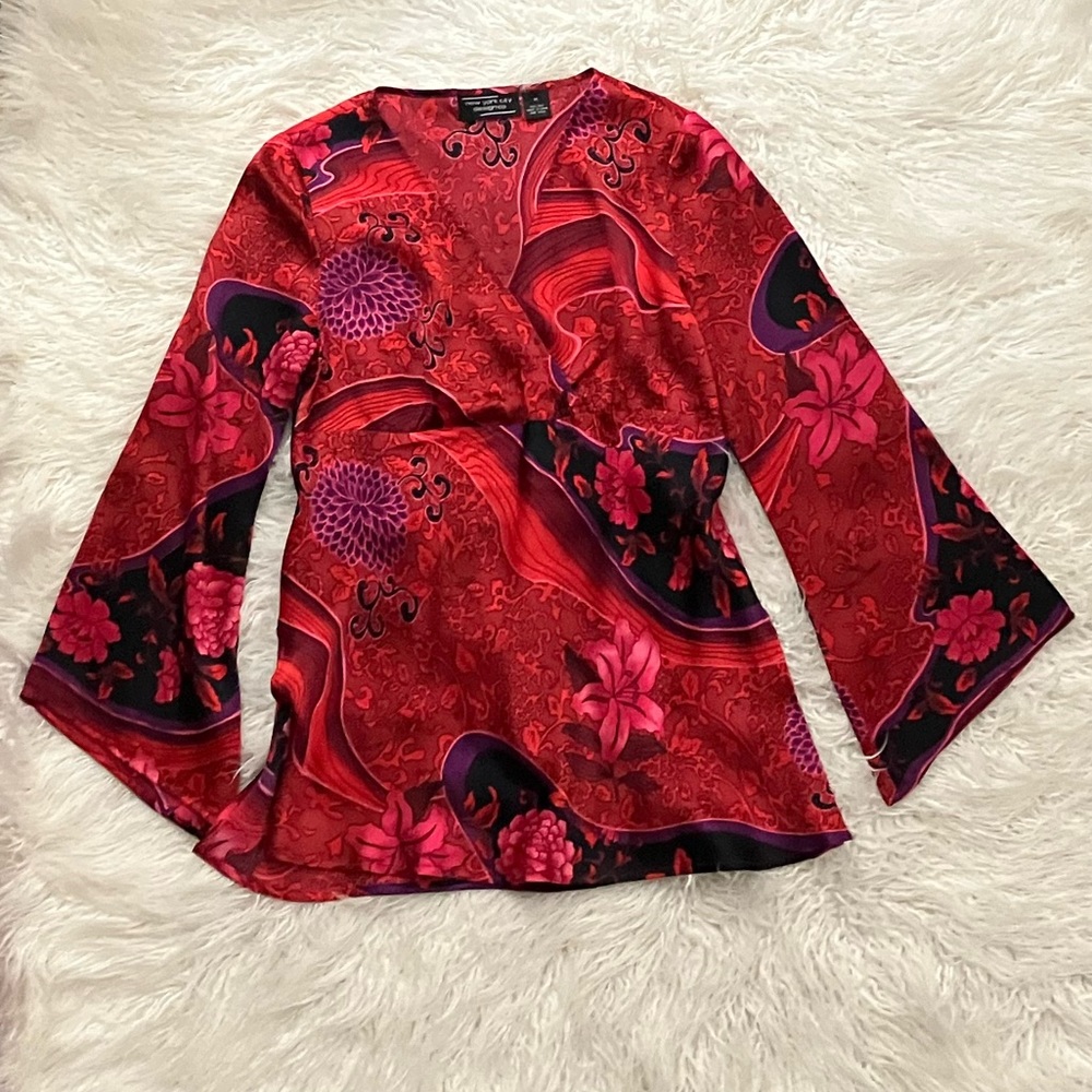 New York City Design Co. Red, Purple, and Black Blouse